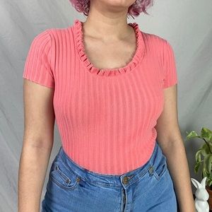 Salmon ribbed top